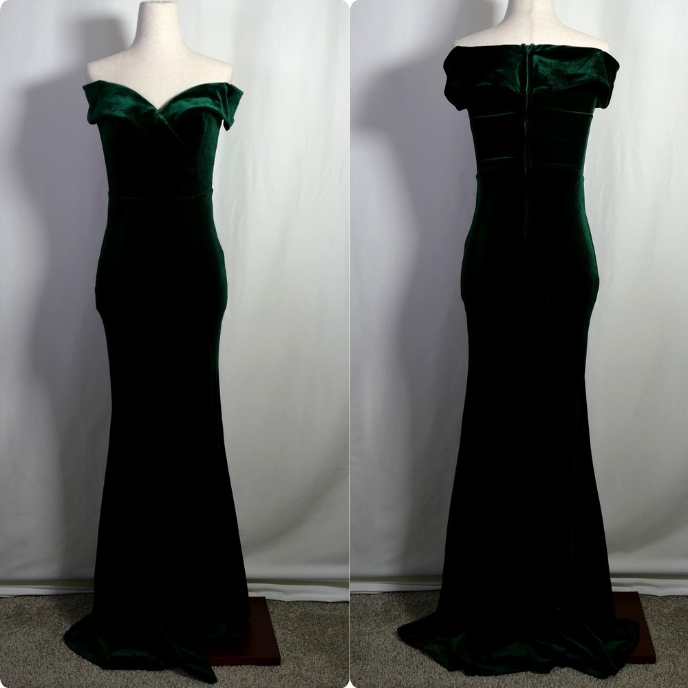B Darlin Womens Velvet Babydoll Maxi Dress Size 3/4 Regency Romantic Occasion